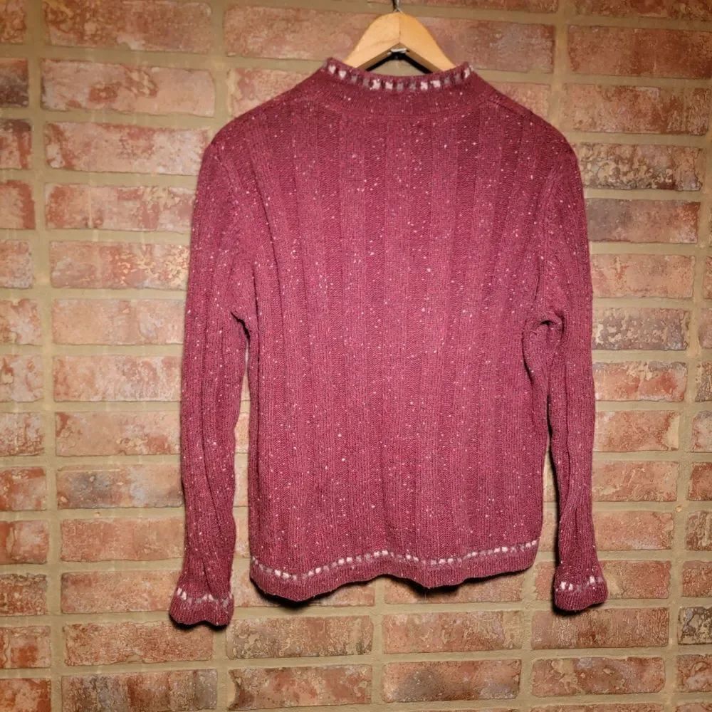 Woolrich Ruby Heather Quarter Zip Sweater Stitched medium - Picture 2 of 5